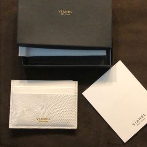 NIB Vianel white leather card case